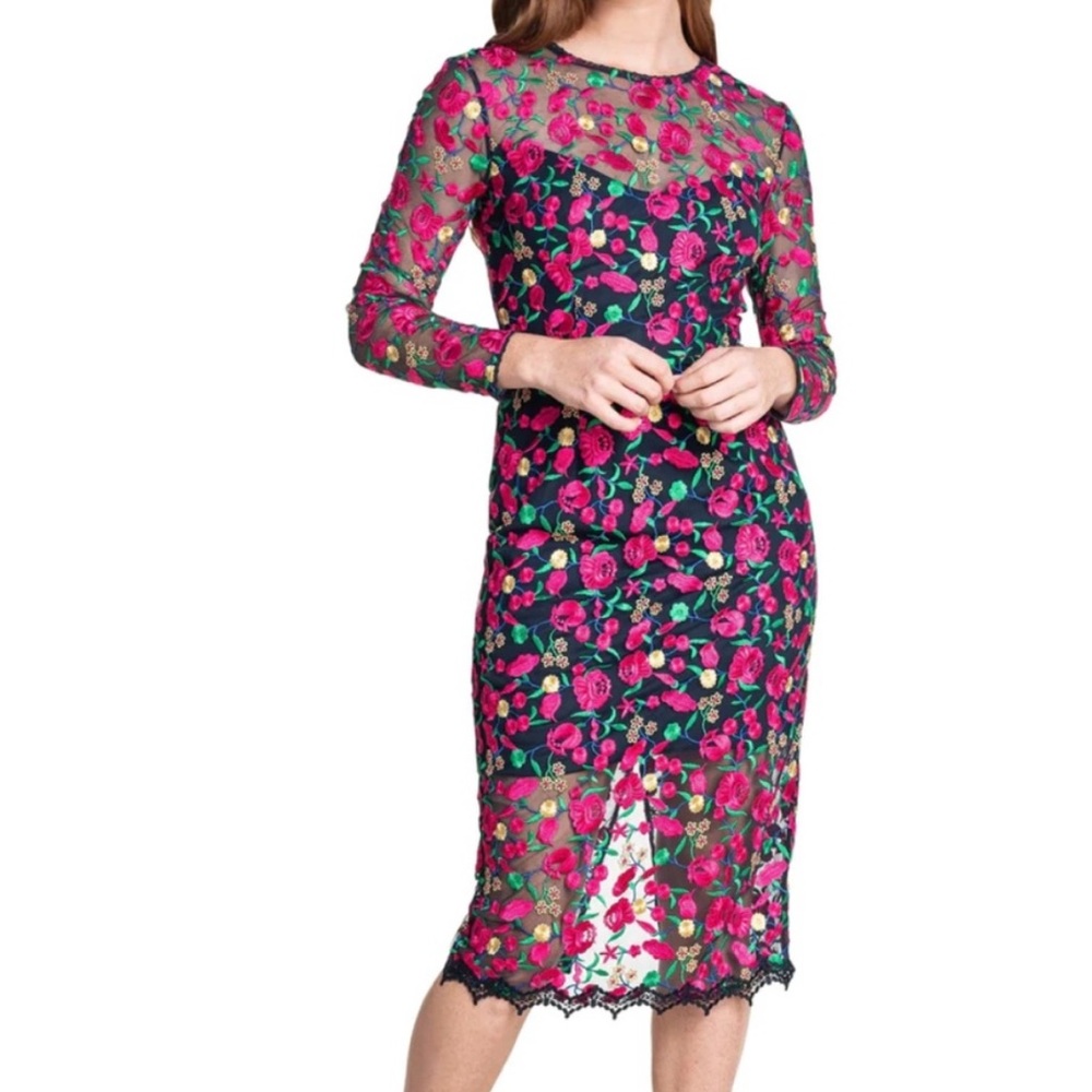 Floral Lace Midi Dress